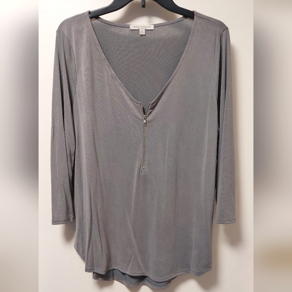 GREEN ENVELOPE Soft Zip Top